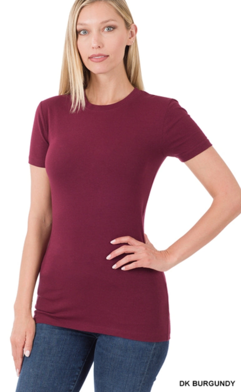 Basic Cotton Crew Neck Short Sleeve Tee