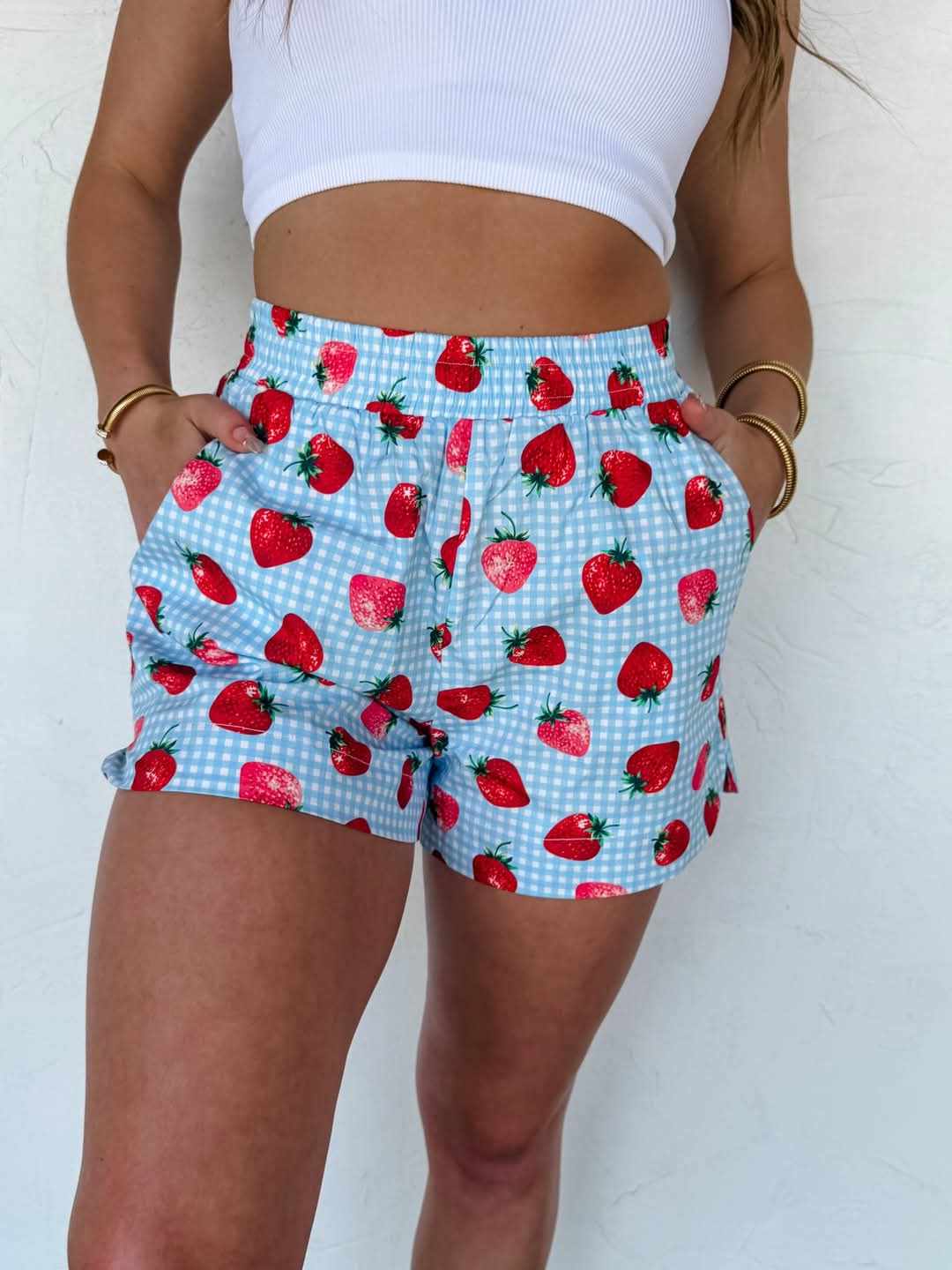 Sun & Fun Printed Shorts-Strawberry