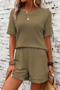 Laurel Green Fringe trim set