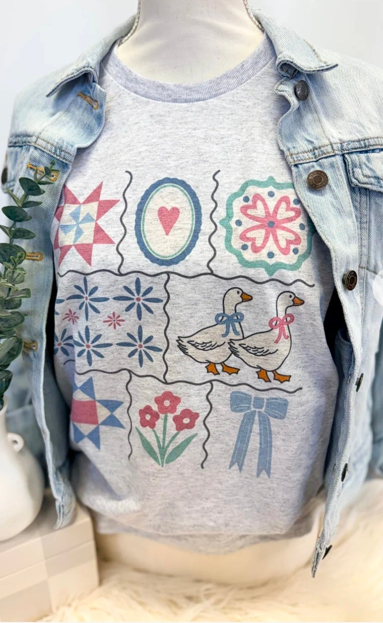 Cottage quilt goose tee