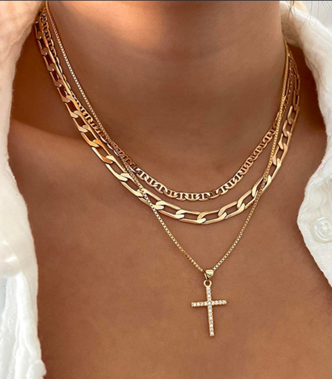 Gold multilayer necklace
